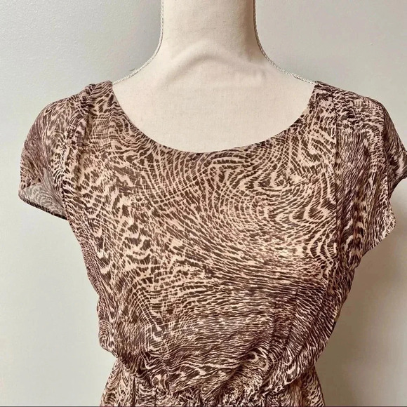 Alice + Olivia Kimberly Silk Animal Print Criss Cross Open Back Dress XS - Picture 4 of 15